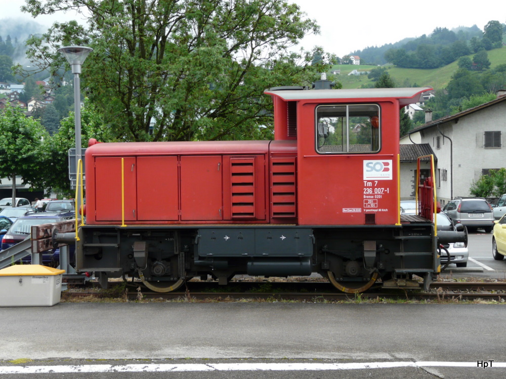 SOB - Rangierlok Tm 2/2 236 007-1 in Wattwil am 23.07.2010