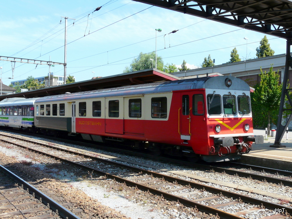 SOB - Steuerwagen BDt 50 48 20-35 198-7 im Bahnhof ST.Gallen-St.Fieden unterwegs mit dem Voralpenexpress am 09.07.2011