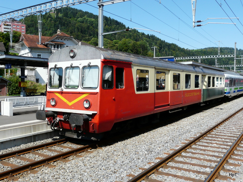 SOB - Steuerwagen BDt 50 48 20-35 198-7 in Wattwil mit dem Voralpenexpress unterwegs am 26.08.2011