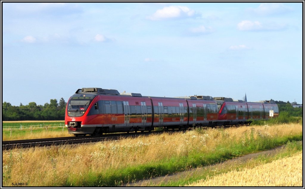 Sommerzeit,lndlische Idylle bei Euskirchen im Juil 2013. Diese Talentgarnitur ist unterwegs nach Trier.