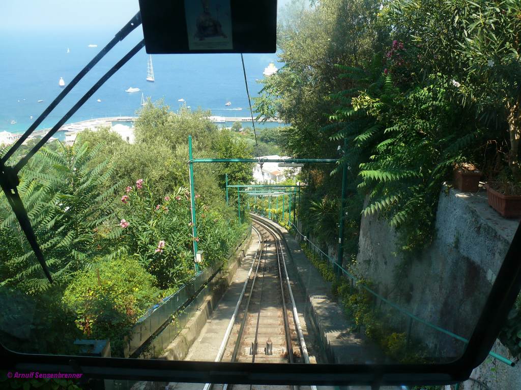 Standseilbahn Funicolare Capri-Marina Grande auf Capri.

2010-08-27 Capri