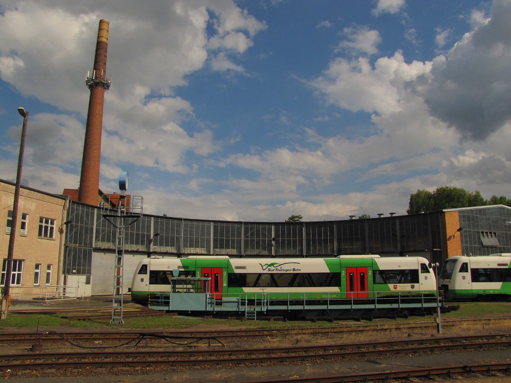 STB VT 113 (95 80 0650 513-4 D-STB)  Glasbl�serstadt Lauscha  auf der Drehscheibe im STB Bw Meiningen; 04.09.2010