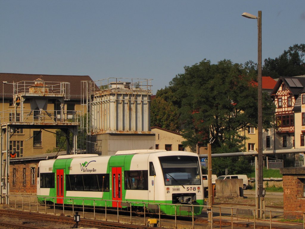 STB VT 123 (95 80 0650 523-5 D-STB) im STB Bw Meiningen; 04.09.2010