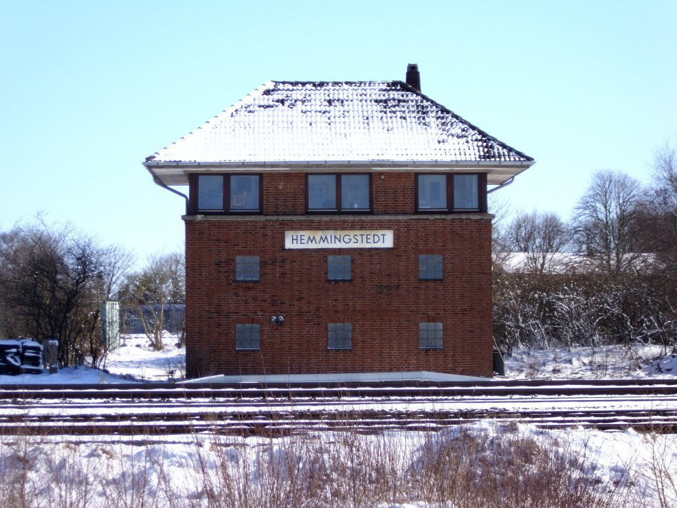 Stellwerk in Hemmingstedt, Kreis Dithmarschen, KBS 130, am 06.03.2010