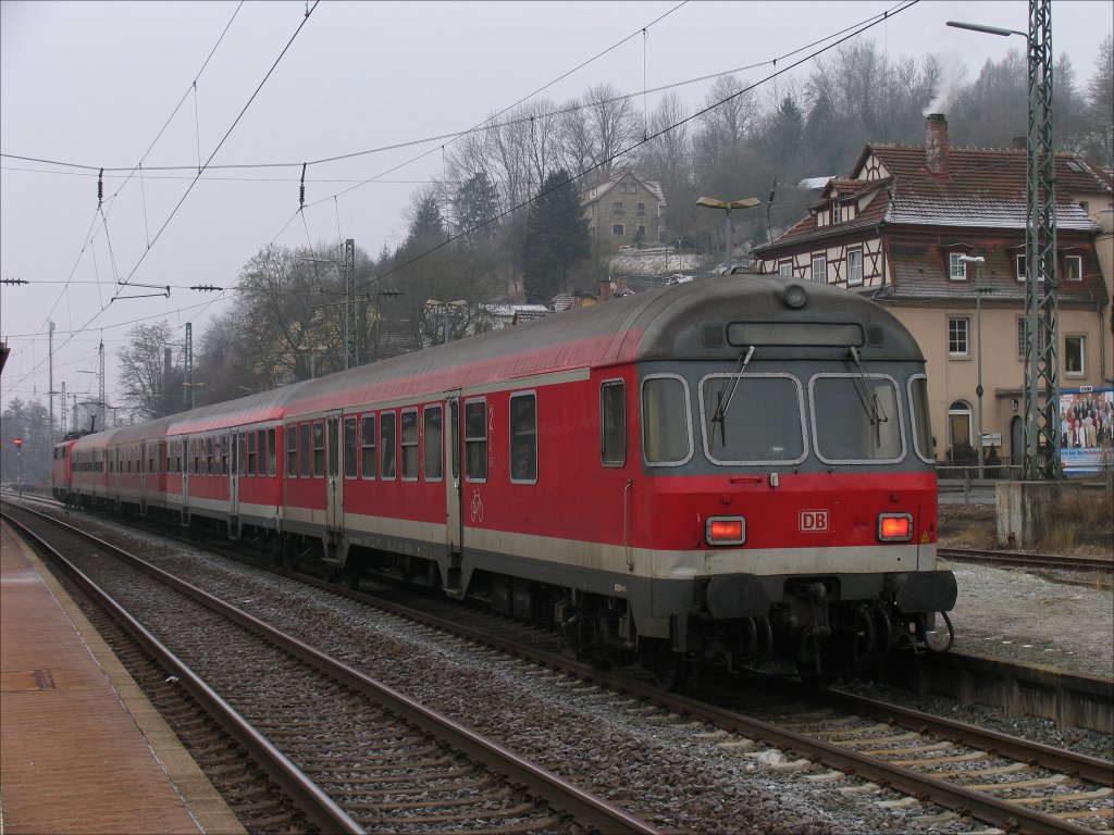 Steuerwagen Bauart Karlsruhe am Zugende von RB 34197 nach Lichtenfels; Kronach, 22.12.2007
