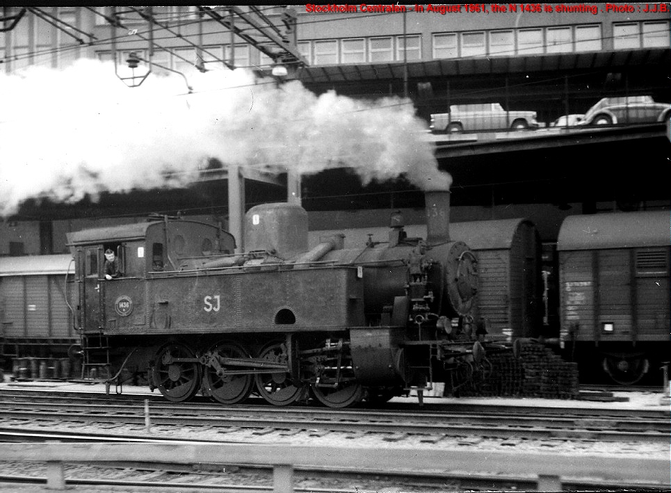 Stockholm C - Die Lok N 1436 in Aktion in August 1961 - Foto: J.J. Barbieux