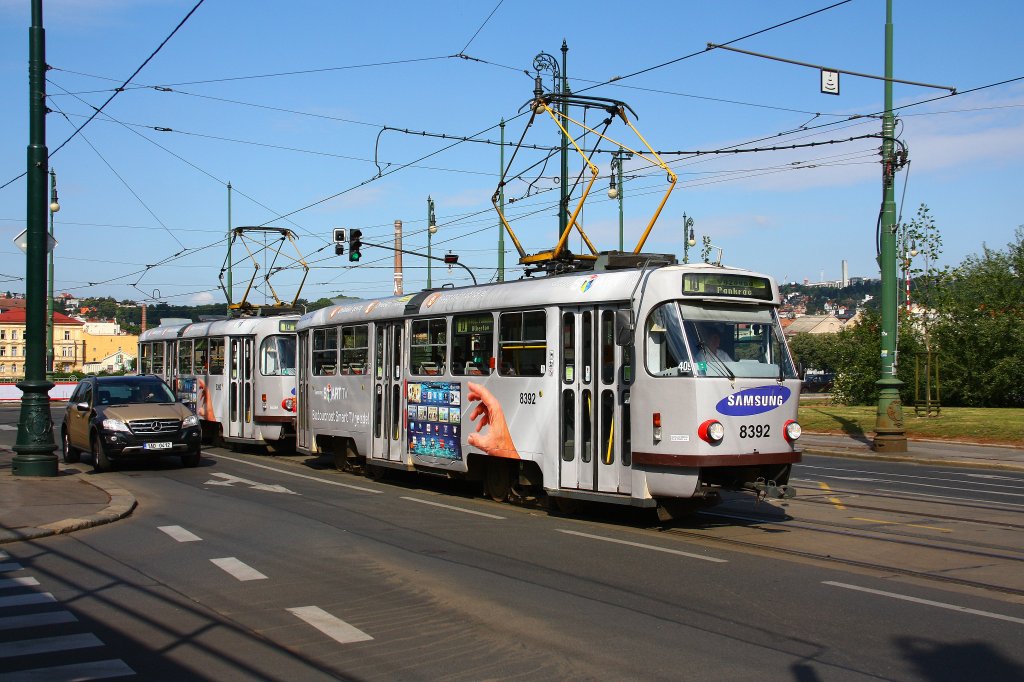 Strassenbahn Prag/CZ : Tatra TW 8392 - 08/08/2012
