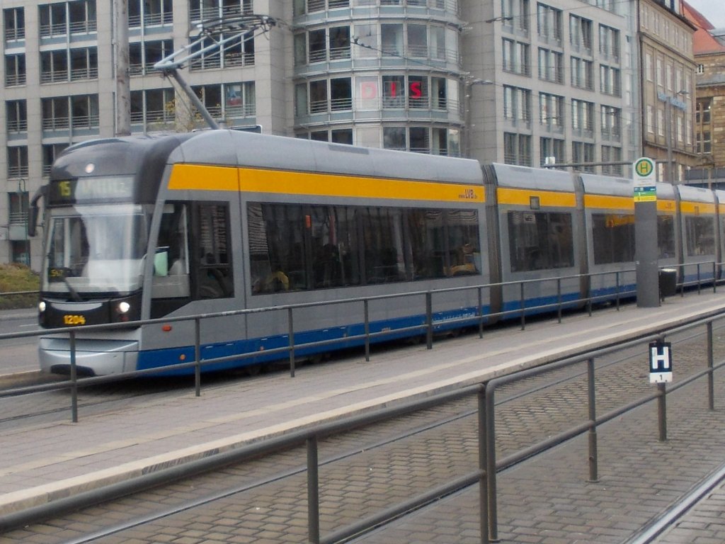 Straenbahnlinie 15 Miltitz in Leipzig Goerdelerring am 25.11.12