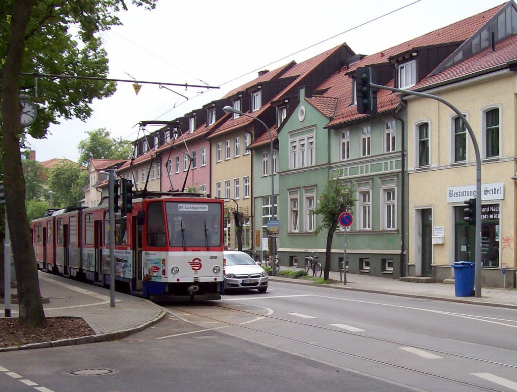 Strausberger Eisenbahn (Linie 89) an der Endhaltestelle Lustgarten (20.05.2010)