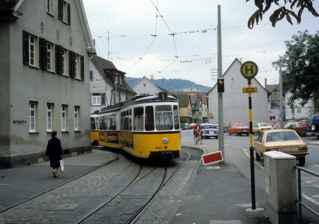 Stuttgart SSB SL 1 (GT4 543) Fellbach im Juli 1979.