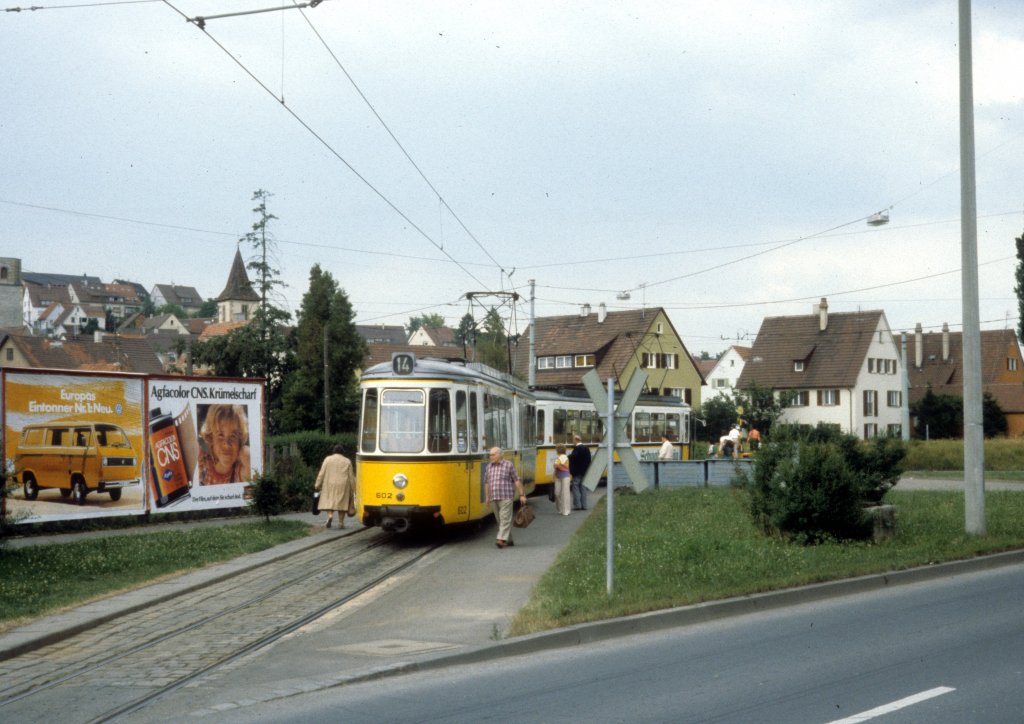 Stuttgart SSB SL 14 (GT4 602) Mhlhausen im Juli 1979.