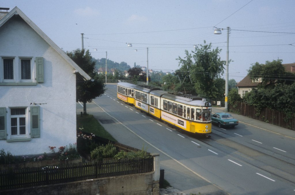 Stuttgart SSB SL 2 (DoT4 931) Botnanger Strasse im Juli 1979.