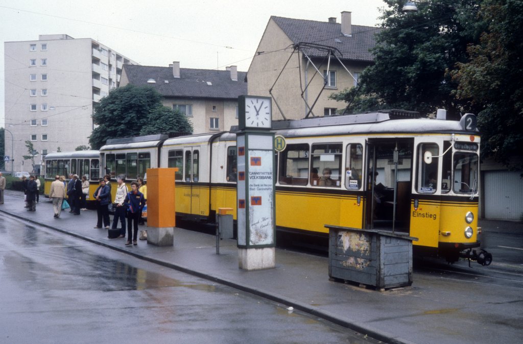 Stuttgart SSB SL 2 (DoT4 912) Obere Ziegelei, In den Ringelgrten am 2. Juli 1980.