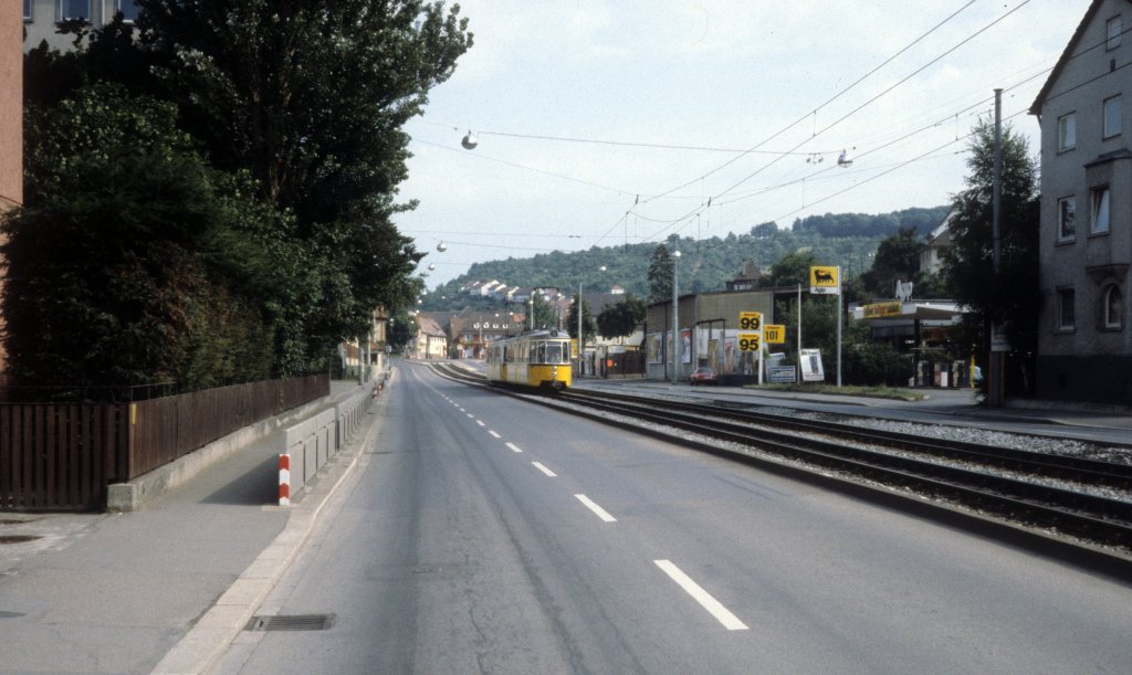 Stuttgart SSB SL 9 (GT4) Hedelfinger Strasse im Juli 1979.