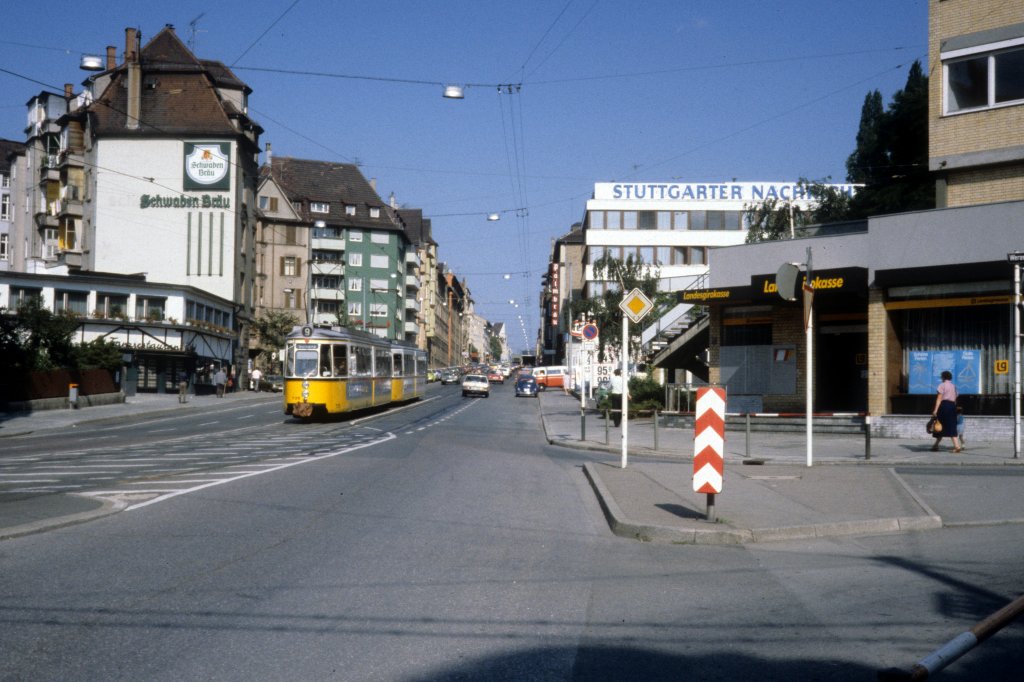 Stuttgart SSB SL 9 (GT4 735) Stckachplatz im Juli 1979.