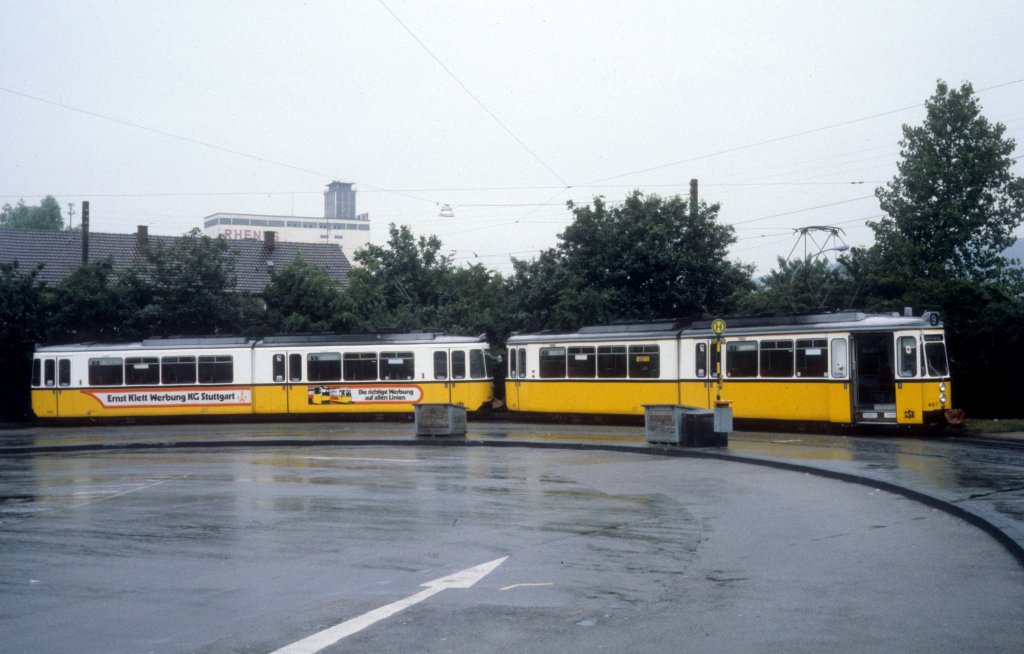 Stuttgart SSB SL 9 (GT4 467 + GT4 648) Hedelfingen am 1. Juli 1980.