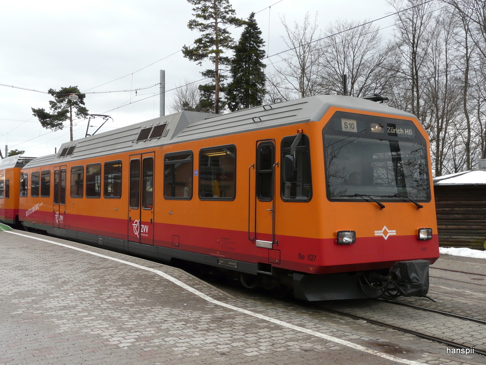 SZU - Triebwagen Be 4/4 556 527-0 auf dem Uetliberg am 30.01.2013
