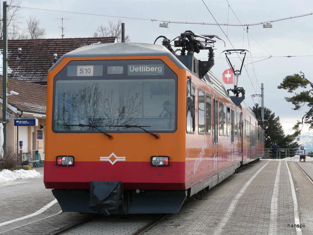 SZU - Triebwagen Be 4/4  556 228-8 auf dem Uetliberg am 30.01.2013