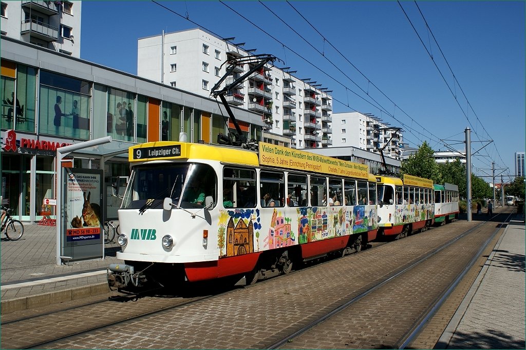T4-Gro�zug 1184+1185+2127 an der (H) Breiter Weg (24. August 2009)