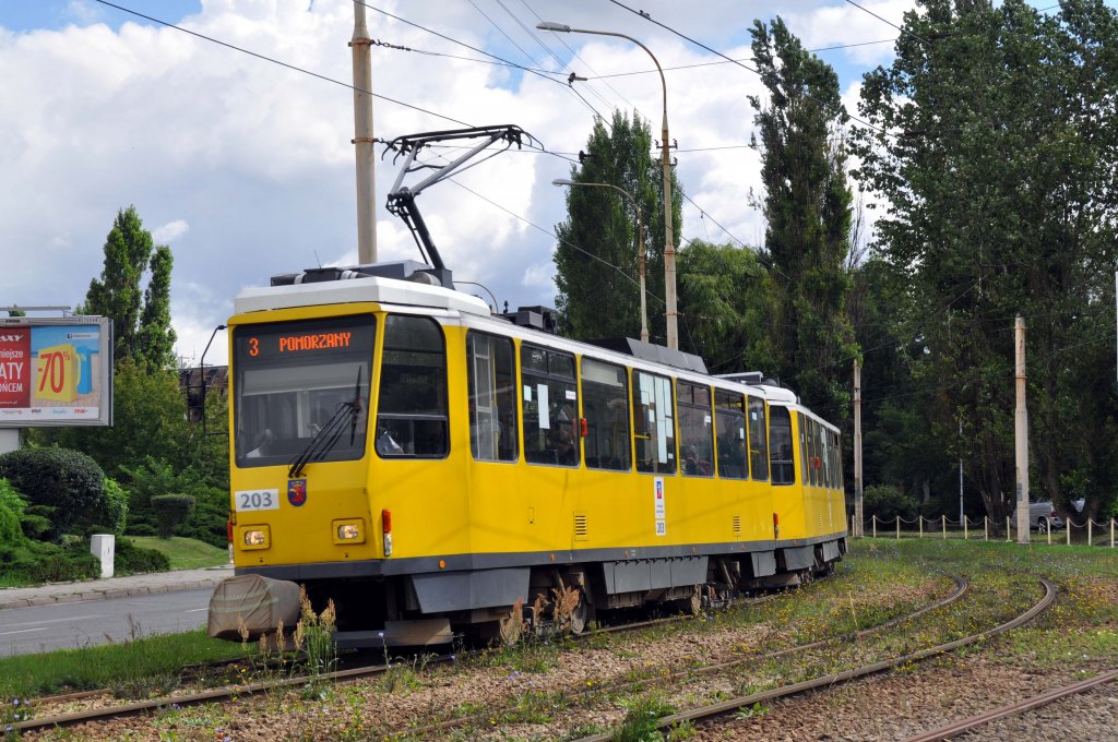 T6A2D Wagen:203 bei Szczecin-Pomorzany (08.08.2012)