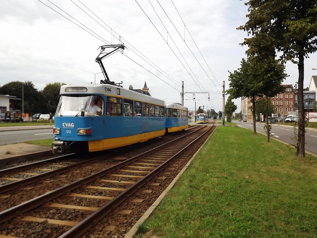 TB3DM 512 am 04.09.2011 whrend einer Sonderfahrt auf der Zwickauer Strae in Chemnitz