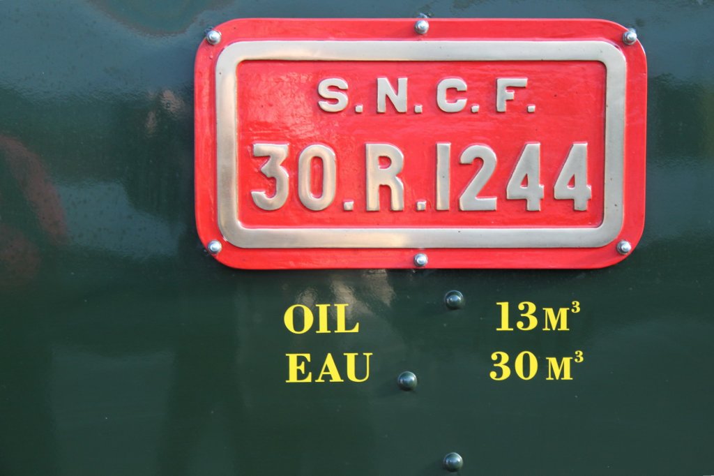 Tenderschild der ex.SNCF Dampflok Mikado 144.R.1244(Montreal 1946)10.03.12

