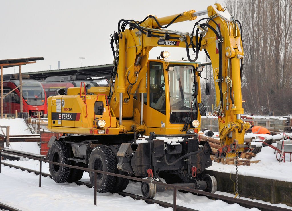 TEREX 1604 ZW auf der Grobaustelle am Bahnhof Euskirchen - 12.01.2010