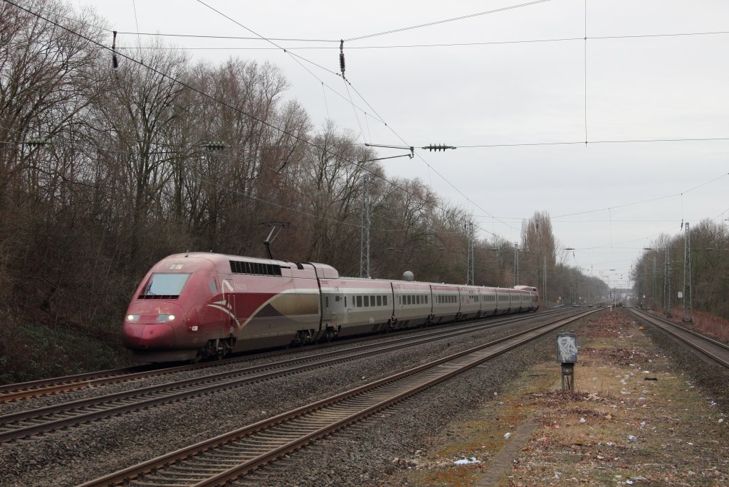 Thalys 4306 als THA 9401 (Paris Nord- Essen Hbf) in Dsseldorf-Garath am 03.02.13