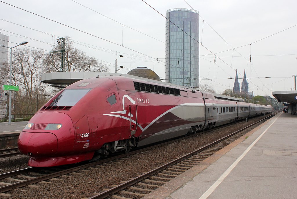 Thalys 4306 in Kln Messe/Deutz am 21.04.2013