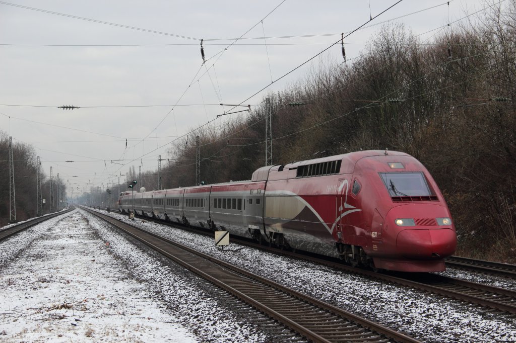 Thalys 5306 als Leerfahrt (Essen Hbf - Kln-Deutzerfeld) in Dsseldorf-Garath am 08.02.13