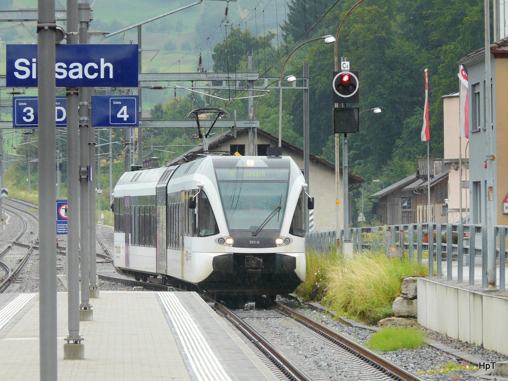 Thurbo / SBB - Triebwagen Be 2/6 526 731-5 bei der einfahrt im Bahnhof Sissach am  28.07.2012
