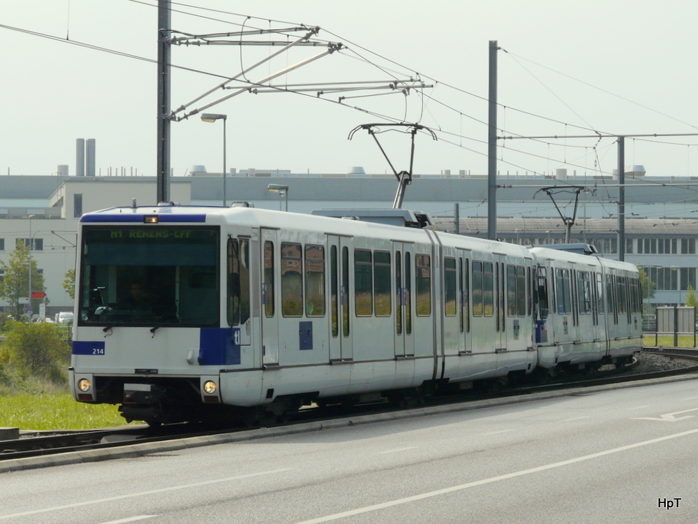 tl Mtro Ouest M1 - Triebwagen Bem 4/6 558 214 + Bem 558 ... bei Renens EPLF unterwegs am 24.09.2008

