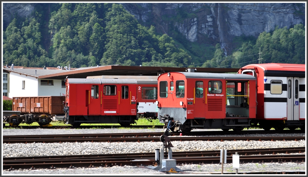 Tm 172 981-3 und Tm II 597 in Meiringen. (03.08.2012)