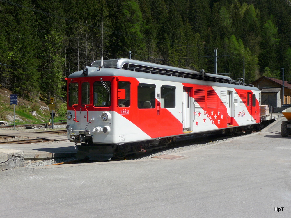 tmr 1000 mm - Dienstfahrzeug Triebwagen Xemh 4/4  6 ( ex BDeh 4/4 6 )abgestellt in Le Chatelard am 23.05.2010