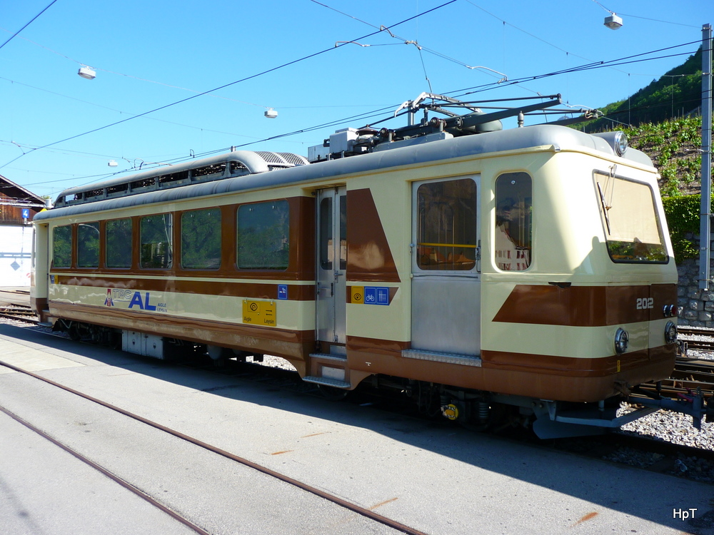 tpc / AL - Zahnradtriebwagen BDeh 2/4 202 in Aigle am 23.05.2010
