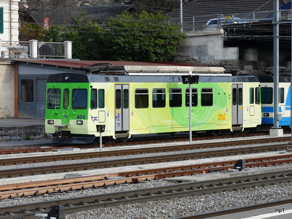 TPC / ASD - Triebwagen BDe 4/4 404 im Bahnhof Aigle am 18.03.2011