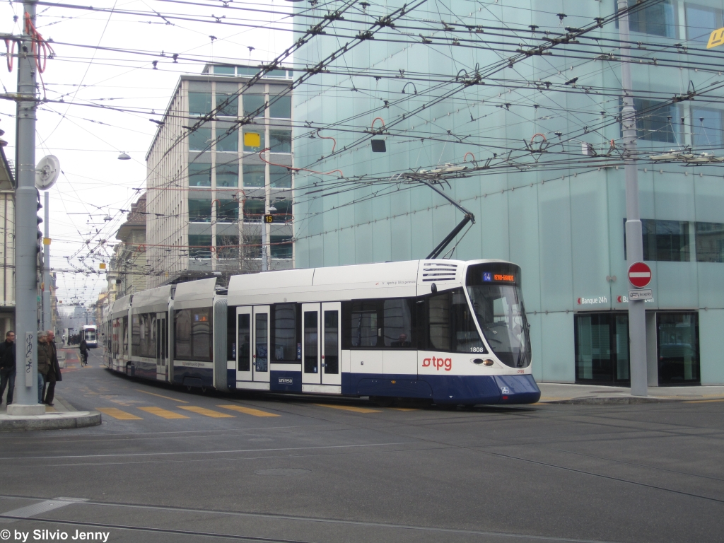 tpg Nr. 1808 (Be 6/10 Stadler Tango) am 7.3.2013 in Genve, Bel-Air.