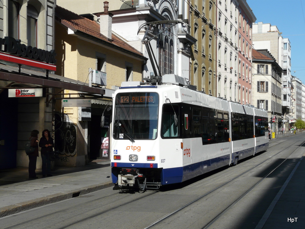 tpg - Tram Be 4/8 837 unterwegs auf der Linie 12 am 03.10.2010

