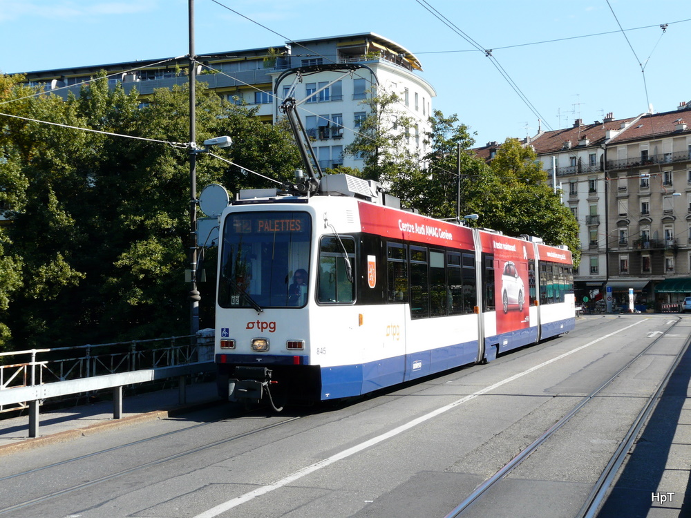tpg - Tram Be 4/8 845 unterwegs auf der Linie 12 am 03.10.2010
