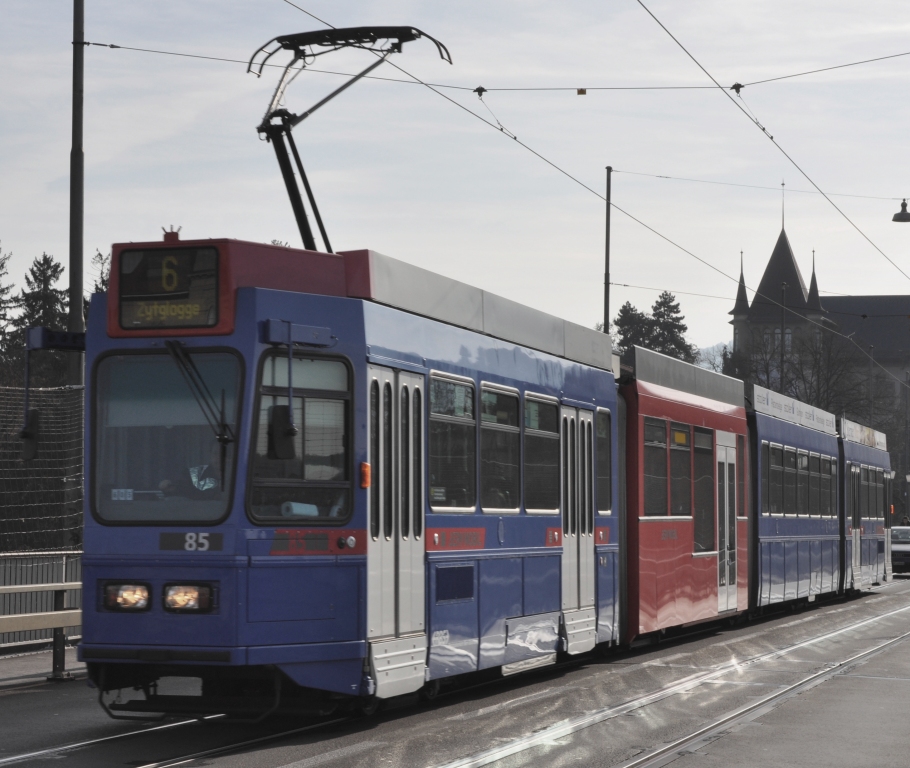 Tramlinie 6 nach Zytglogge auf der Kirchenfeldbrcke