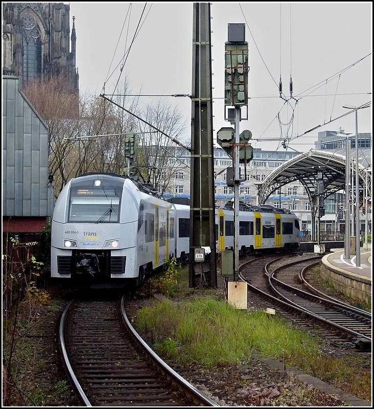 Trans regio 460 004-5 verl�sst am 20.11.2010 den Hauptbahnhof von K�ln. (Jeanny)