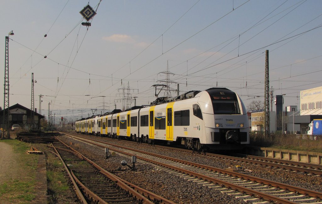 trans regio 460 017-7 (94 80 0460 017-7 D-TDR) als MRB 25341 von Koblenz Hbf nach Mainz Hbf, in Mainz-Mombach; 28.03.2011