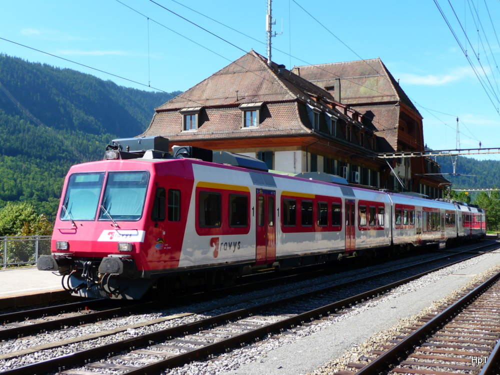 travys - Regio nach Le Brassus im Bahnhof Vallorbe am 31.07.2010