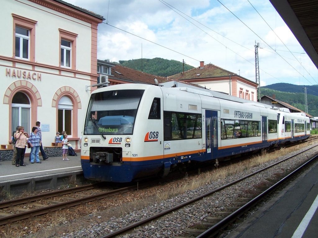 Triebwagen 531 der OSB in Hausach am 23/06/11.