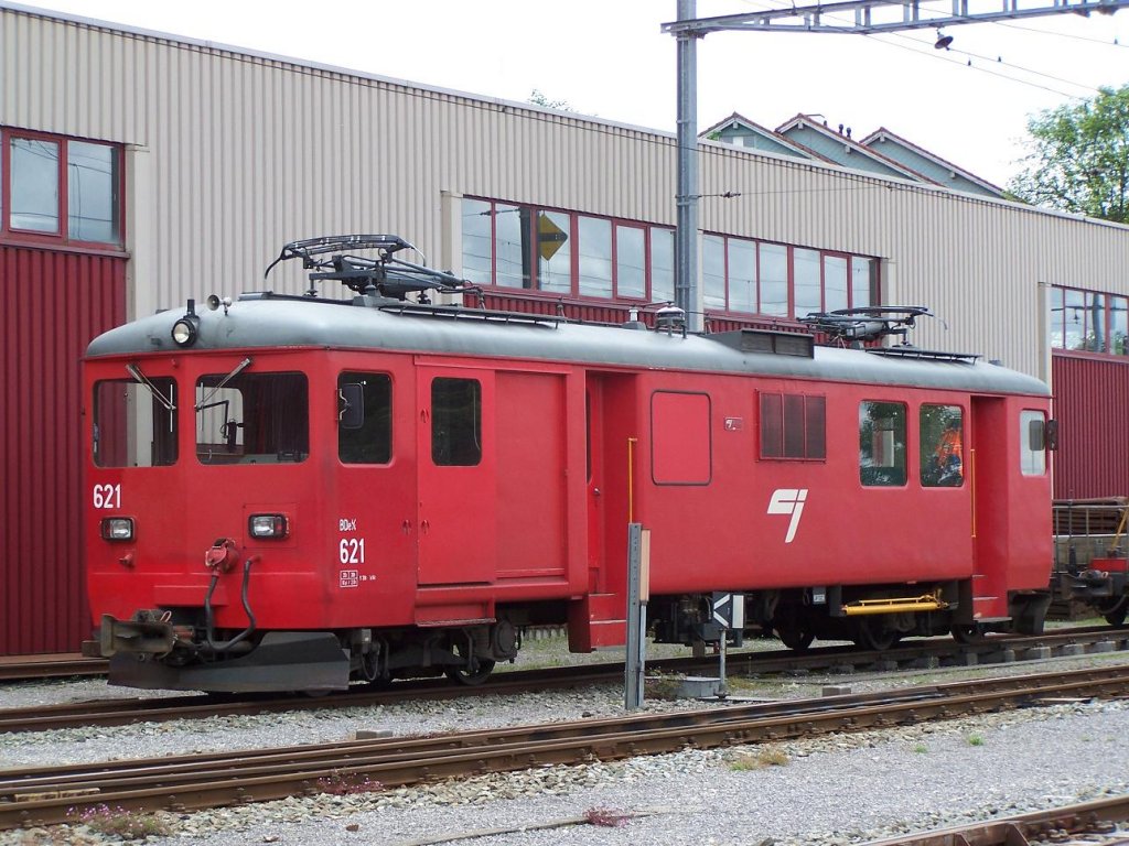 Triebwagen BDe 4/4 Nr 621 in Saignelgier am 12/06/10.