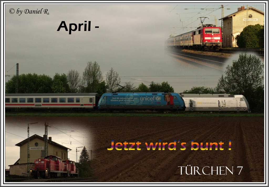 Trchen 7: Der April - nicht nur der Frhling kam bei uns, sondern auch bunt wurde es. 
 Nur noch 17 x mal Abendessen, dann ist Weihnachten!