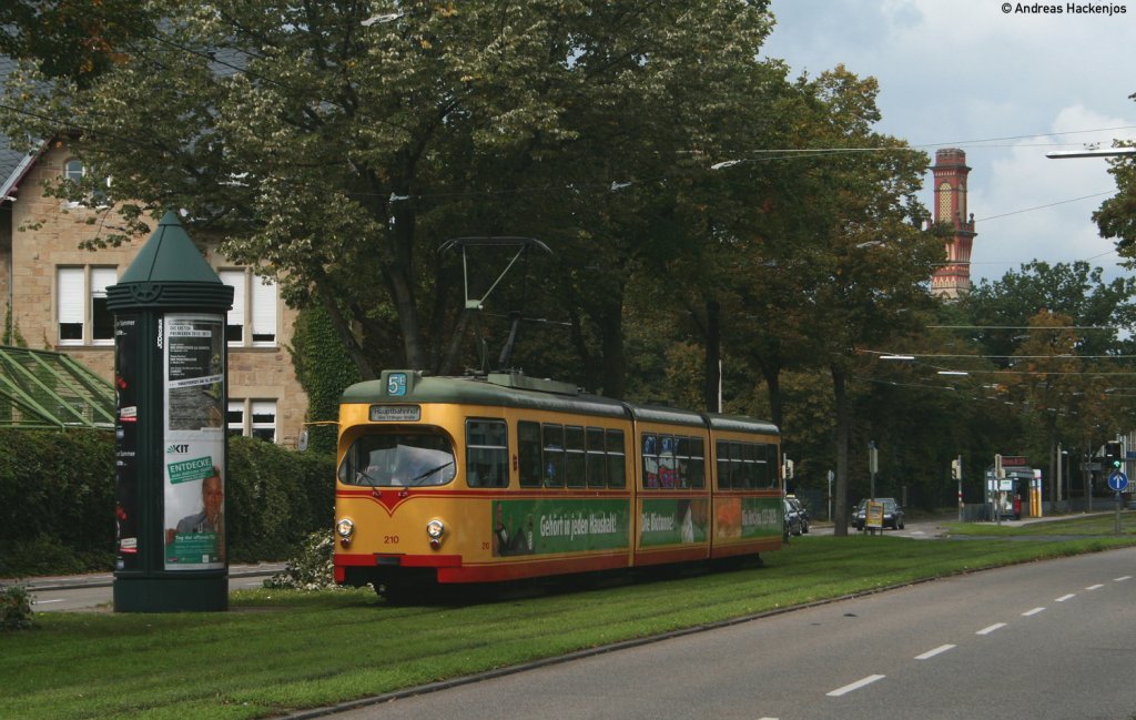 Tw 210 als 5E zum Hauptbahnhof in der Augartenstrae 13.9.10