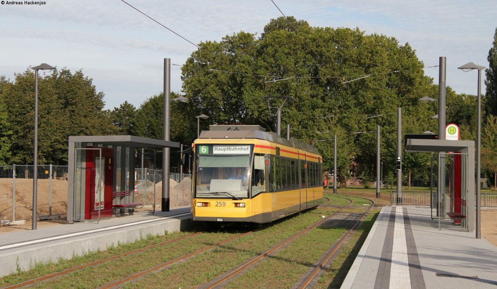 tw 259 als 6 zum Hauptbahnhof am Schloss Gottesaue 20.9.12