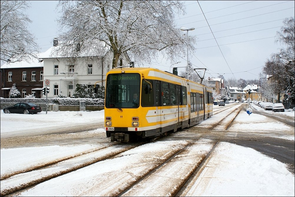 Tw 285 auf der Groenbaumer Strae (3. Januar 2010)