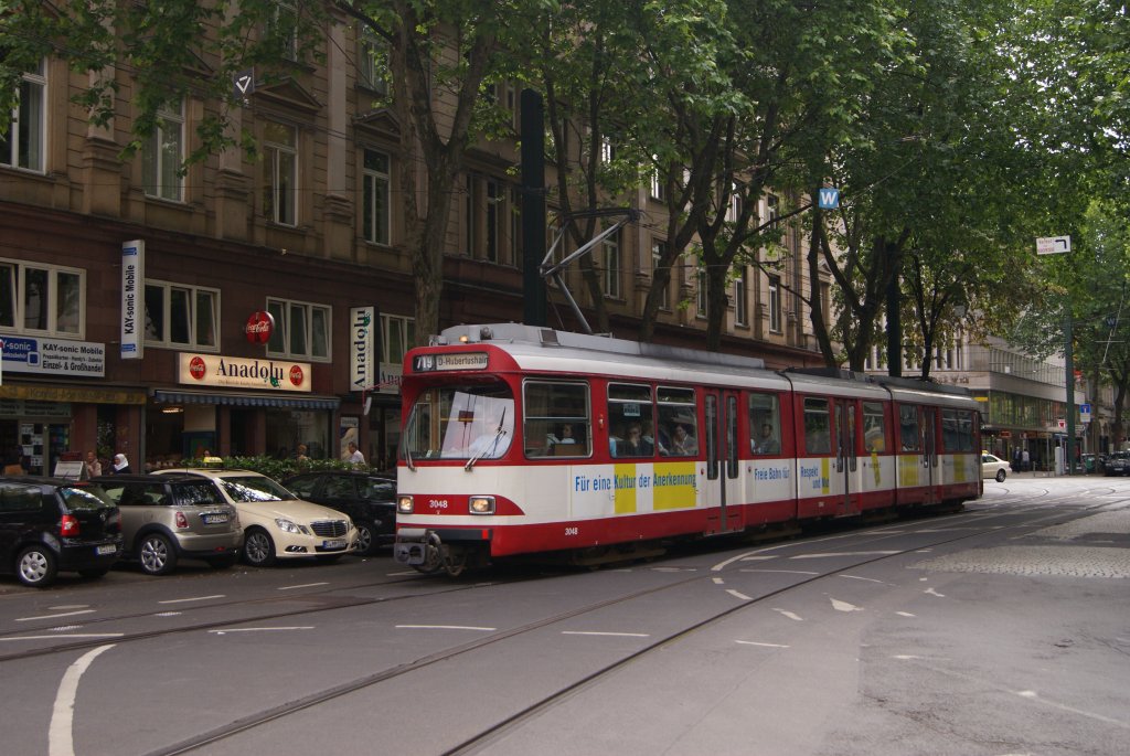 Tw 3048 als 719 zur Station Hubertushain. Hier zusehen am D�sseldorfer Hbf am 09.06.2011